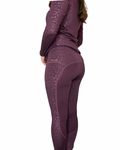 Leopard Riding Leggings - Plum