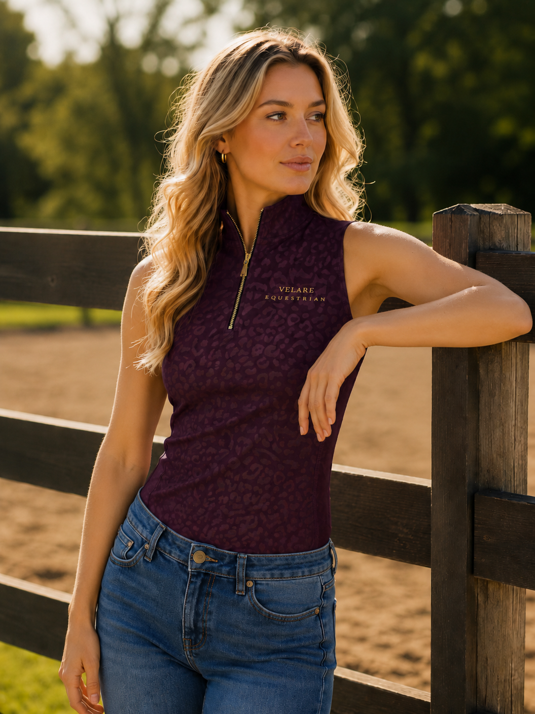 Plum Leopard Sleeveless Base Layer